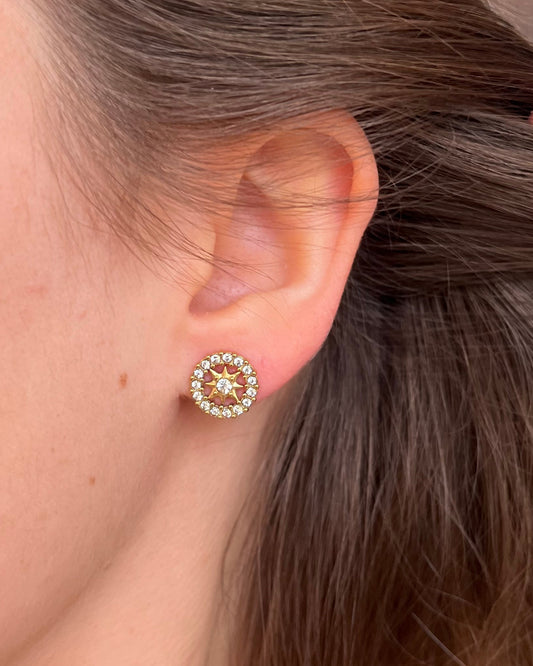 Boucles d'oreilles puces étoile du nord strass FAISCA