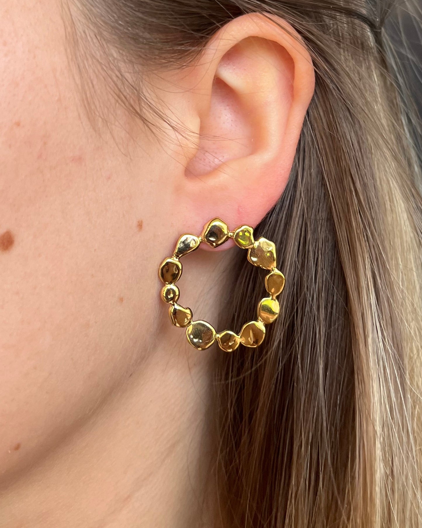 Boucles d'oreilles rondes cercles élégantes en acier inoxydable CHIARA