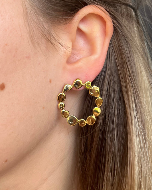 Boucles d'oreilles rondes cercles élégantes en acier inoxydable CHIARA