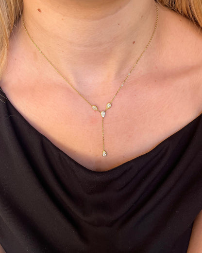 Collier en Y avec strass élégant OMEGA
