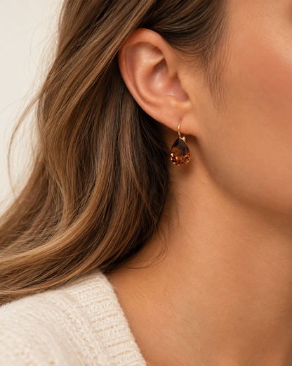 Boucles d'oreilles dormeuses Cristal de Swarovski® BERTILLE Grand modèle