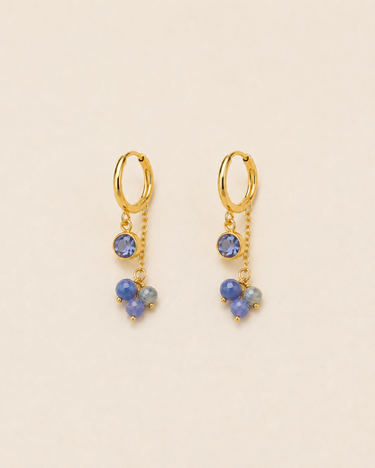 Créoles pierres naturelles et cristaux Swarovski® SOLY