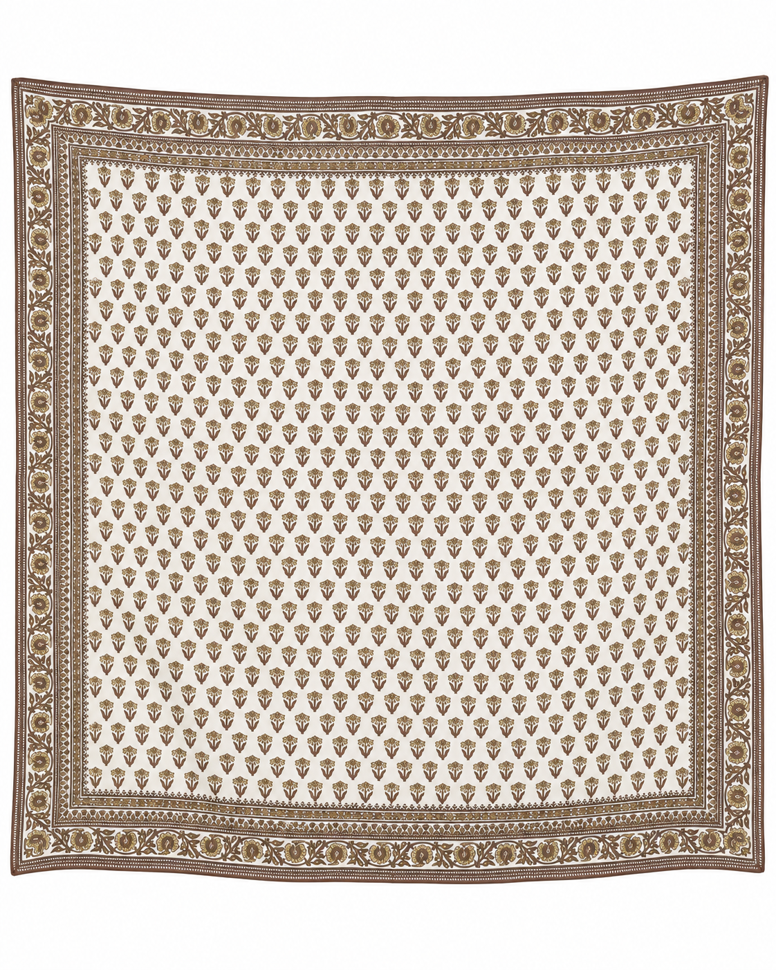 Précommande Foulard marron avec fleurs MELODIE
