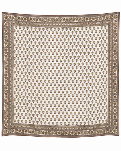 Précommande Foulard marron avec fleurs MELODIE