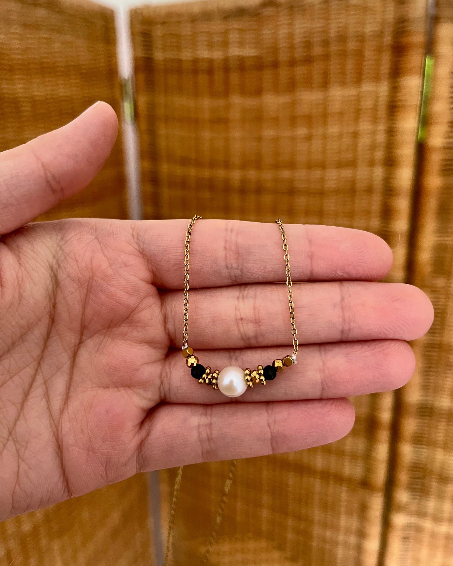 Collier perle et pierres naturelles SONALI