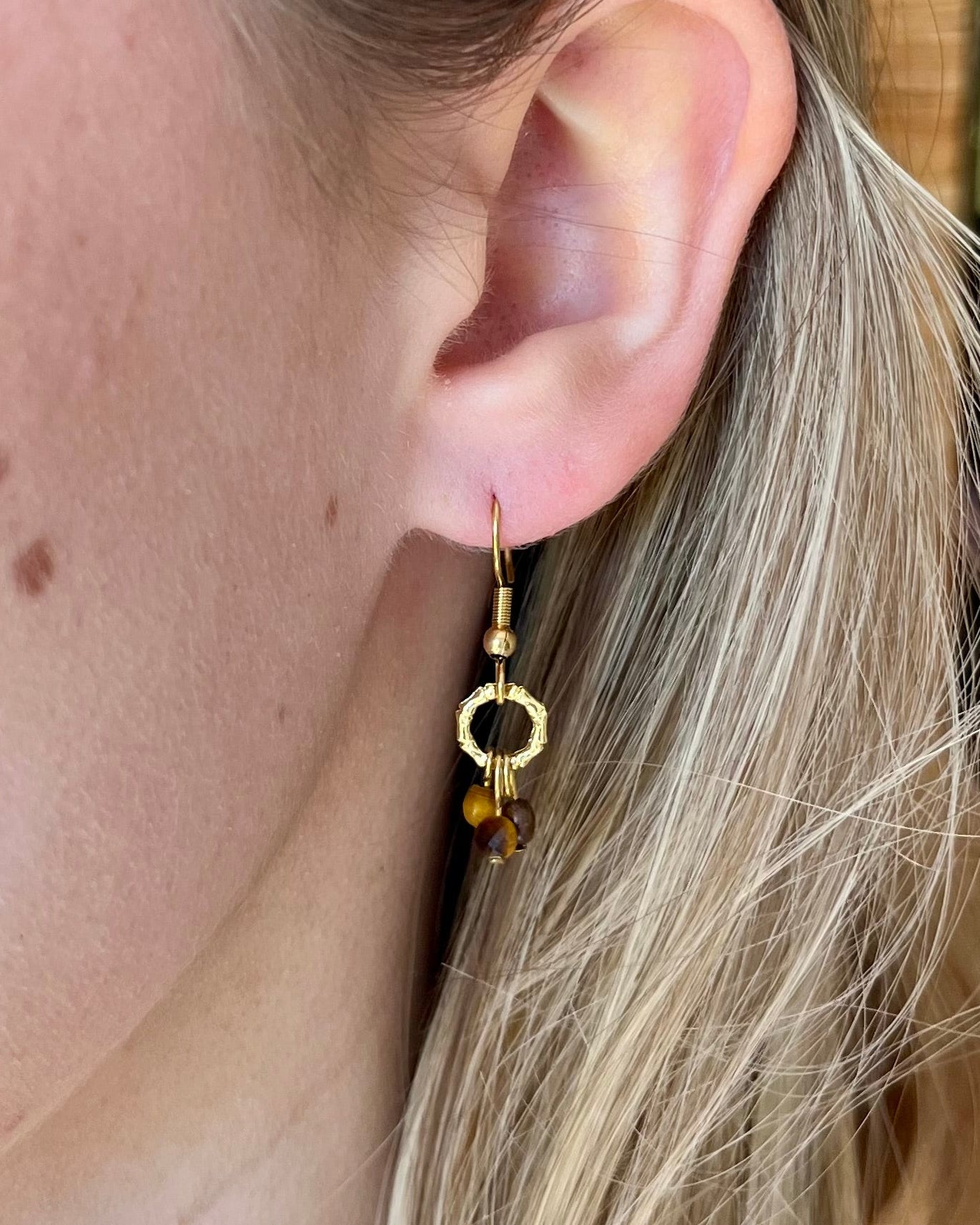 Boucles d'oreilles pierres naturelles CERISE