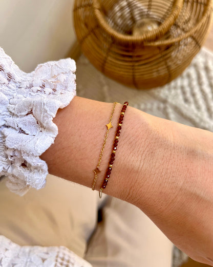 Bracelet double étoile pierre naturelle LOUISE