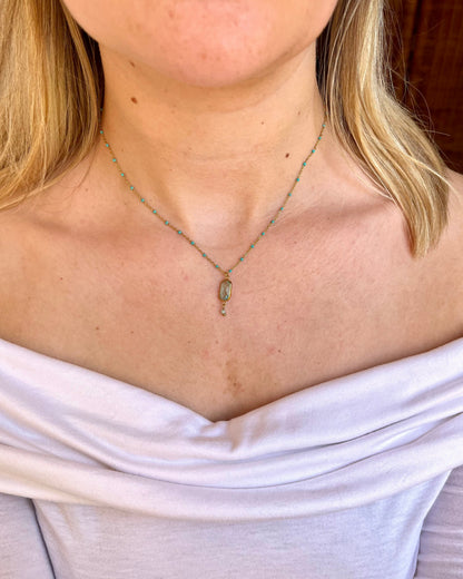 Collier cristal et pierre CLAIRE