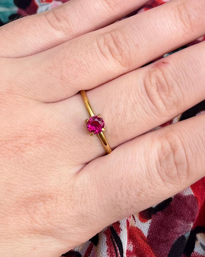 Bague strass rose Alliance Acier inoxydable ANNE