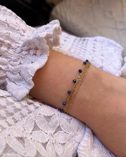 Bracelet 5 rangs pierres naturelles CINDY