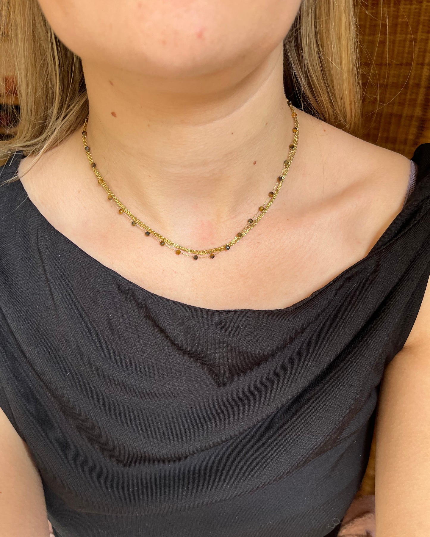 Collier multirang et pierres naturelles CINDY