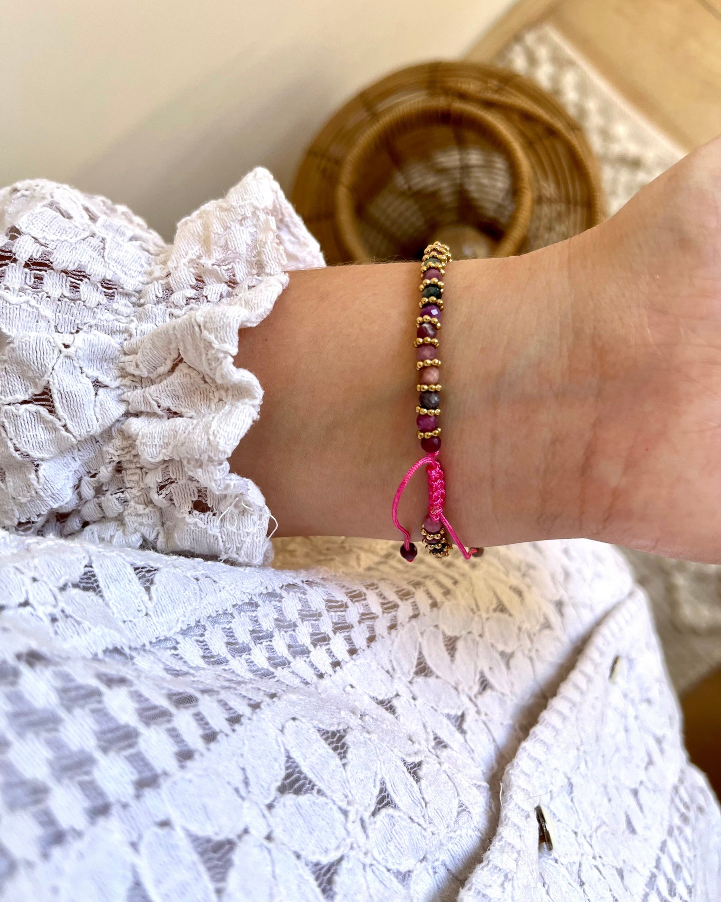 Bracelet sur cordon pierres naturelles VALENTINA
