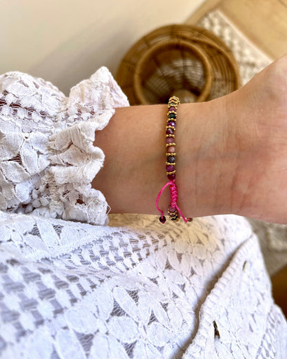 Bracelet sur cordon pierres naturelles VALENTINA