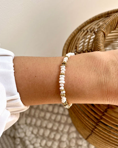 Bracelet épais en perles d'eau douce élégant PERLA