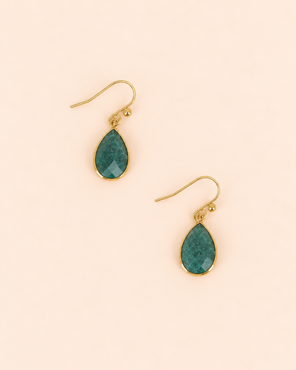 Boucles d'oreilles en pierres naturelle goutte EDNA