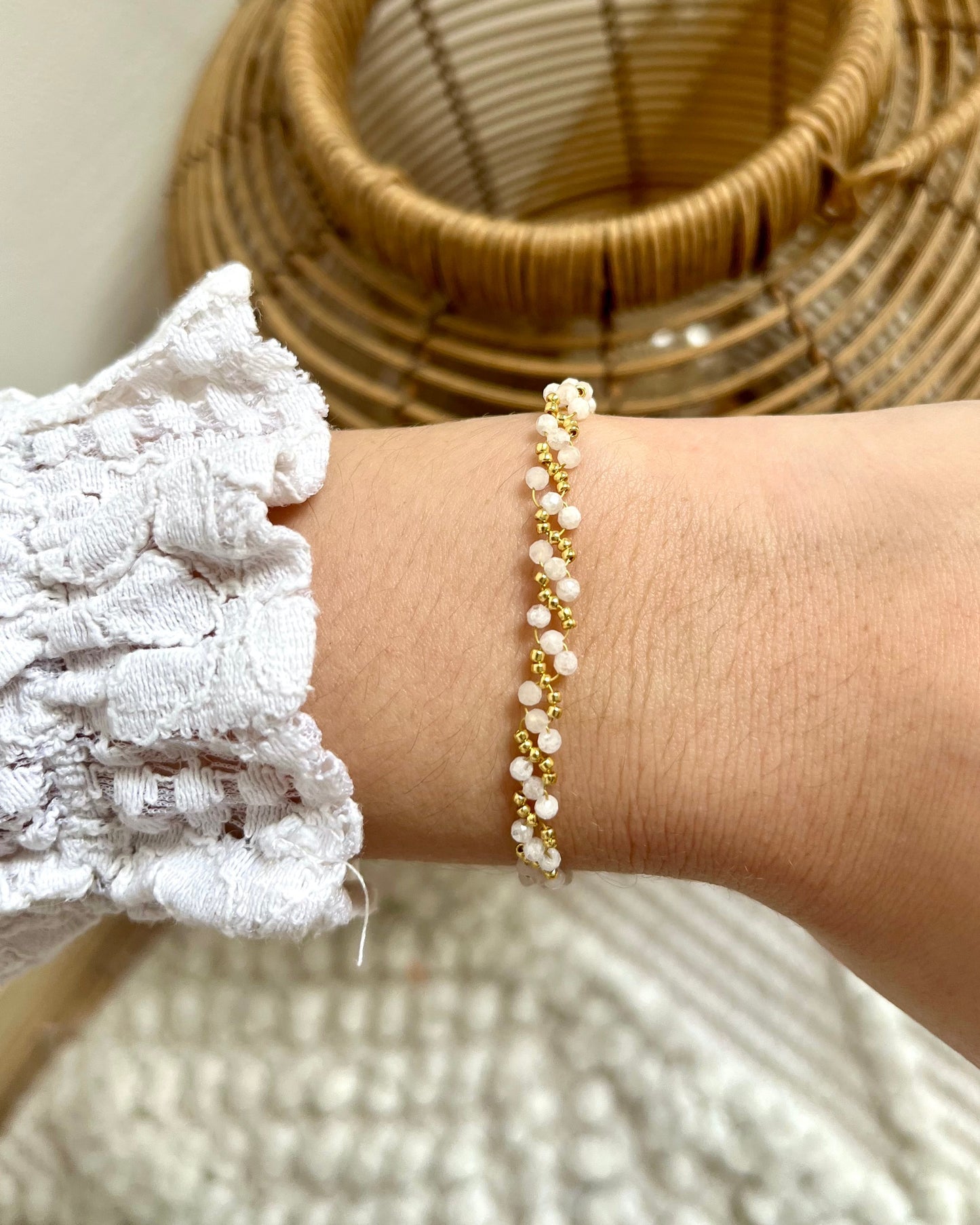Bracelet tressé pierres naturelles RIO