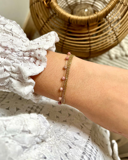 Bracelet 5 rangs pierres naturelles CINDY