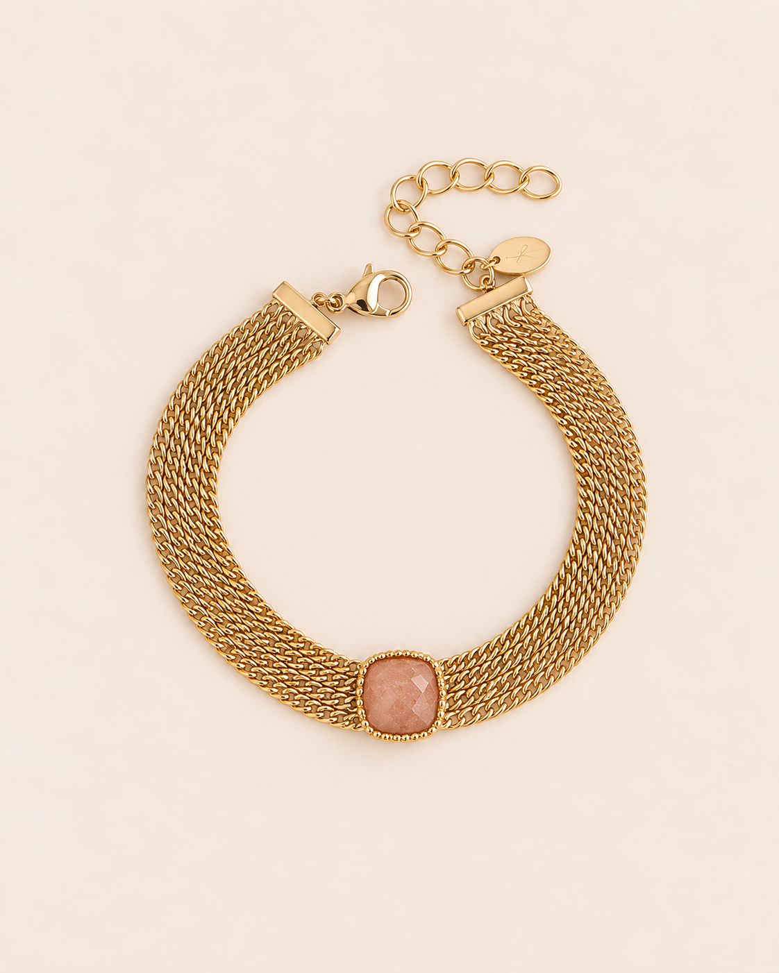 Bracelet 4 chaines et pierre naturelle ANTHEA