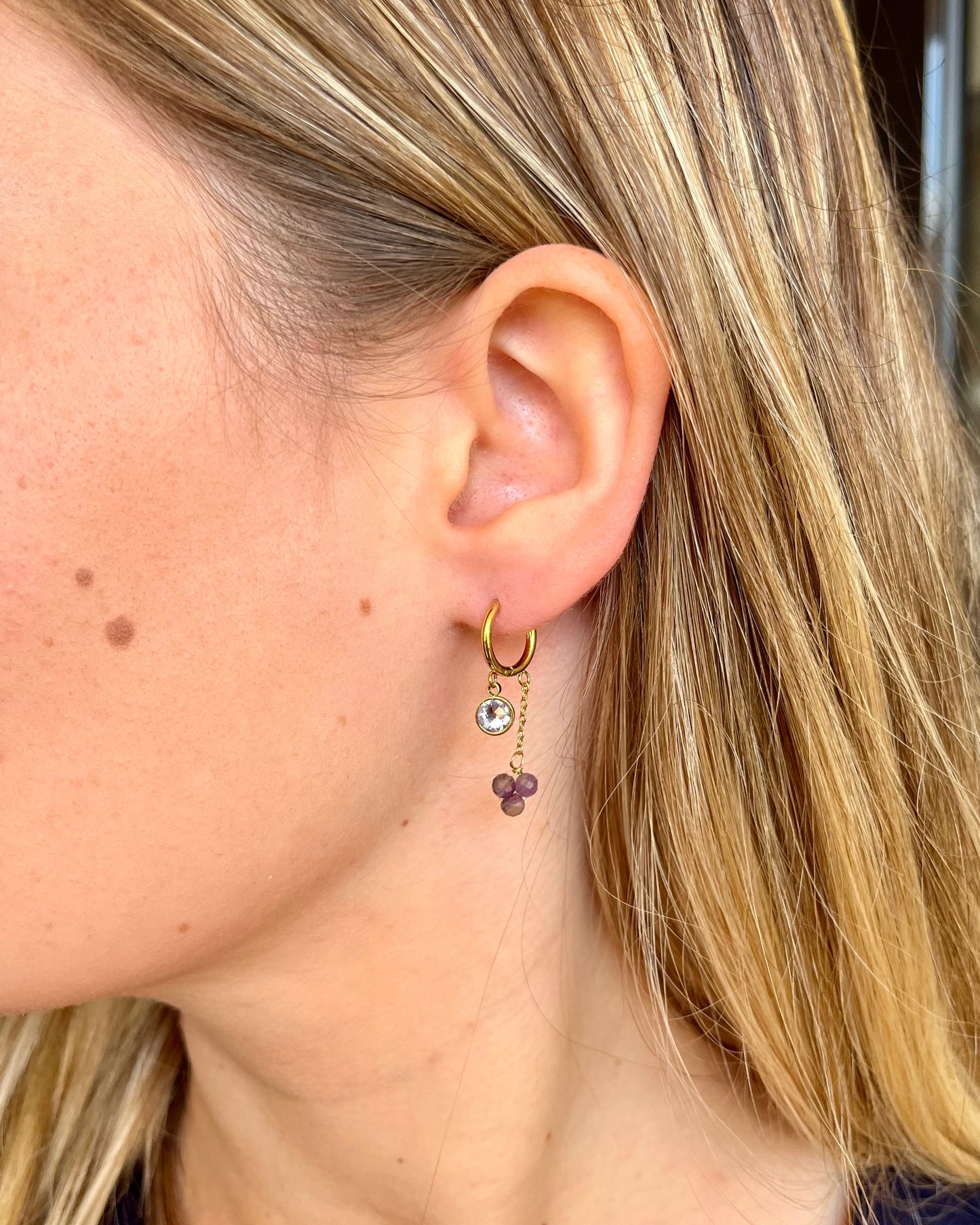 Créoles pierres naturelles et cristaux Swarovski® SOLY