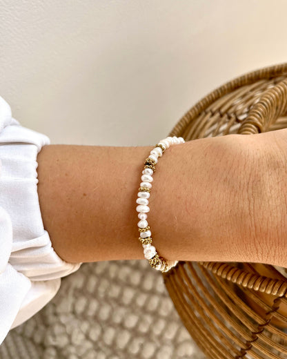 Bracelet épais en perles d'eau douce élégant PERLA