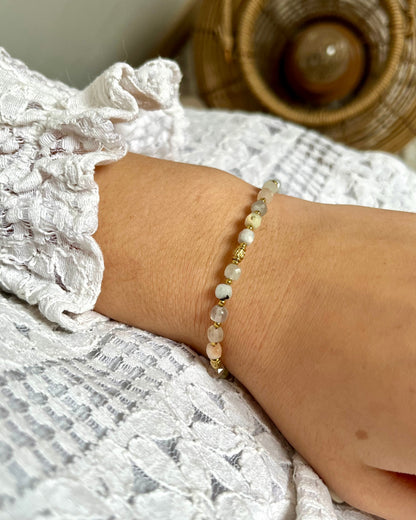 Bracelet en pierres naturelles cubiques CLEMENCE