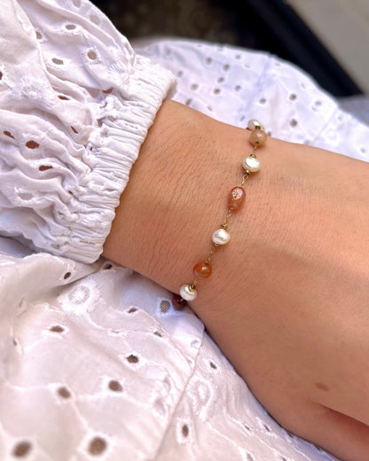 Bracelet perles d'eau douce et pierres naturelles ARIEL