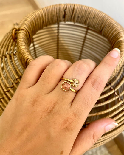 Bague double en pierres naturelles DELIA