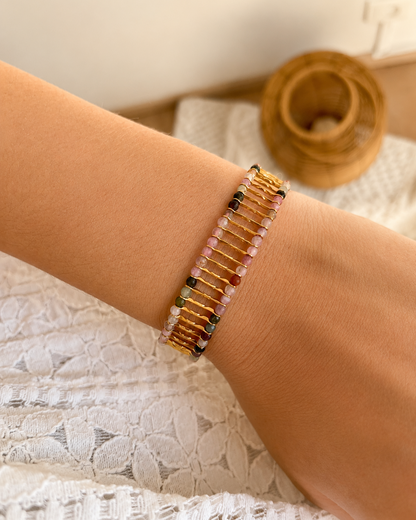 Bracelet tige et pierres naturelles CYNTHIA