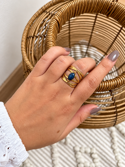 Bague bohème avec pierre naturelle BILLY