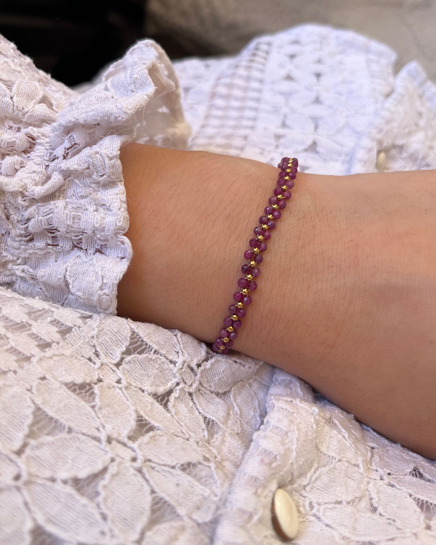 Bracelet épi de blé pierres naturelles EPI