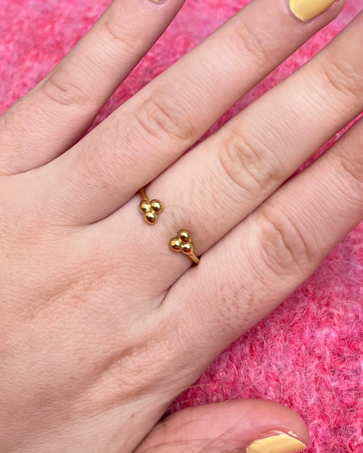 Bague ouverte fleur dorée Acier inoxydable LYNE