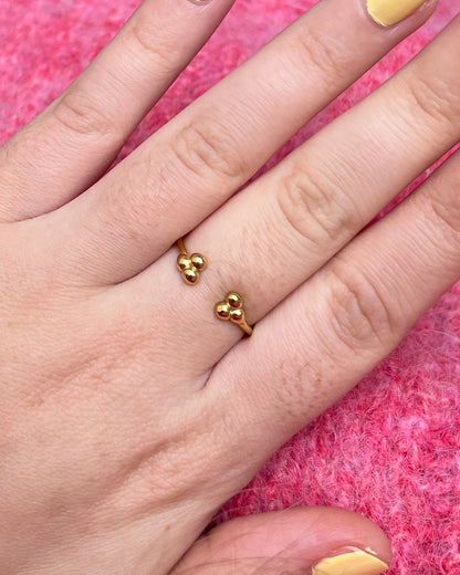 Bague ouverte fleur dorée Acier inoxydable LYNE