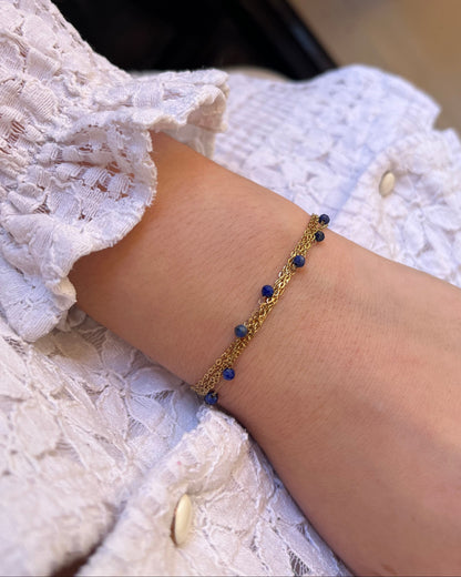 Bracelet 5 rangs pierres naturelles CINDY