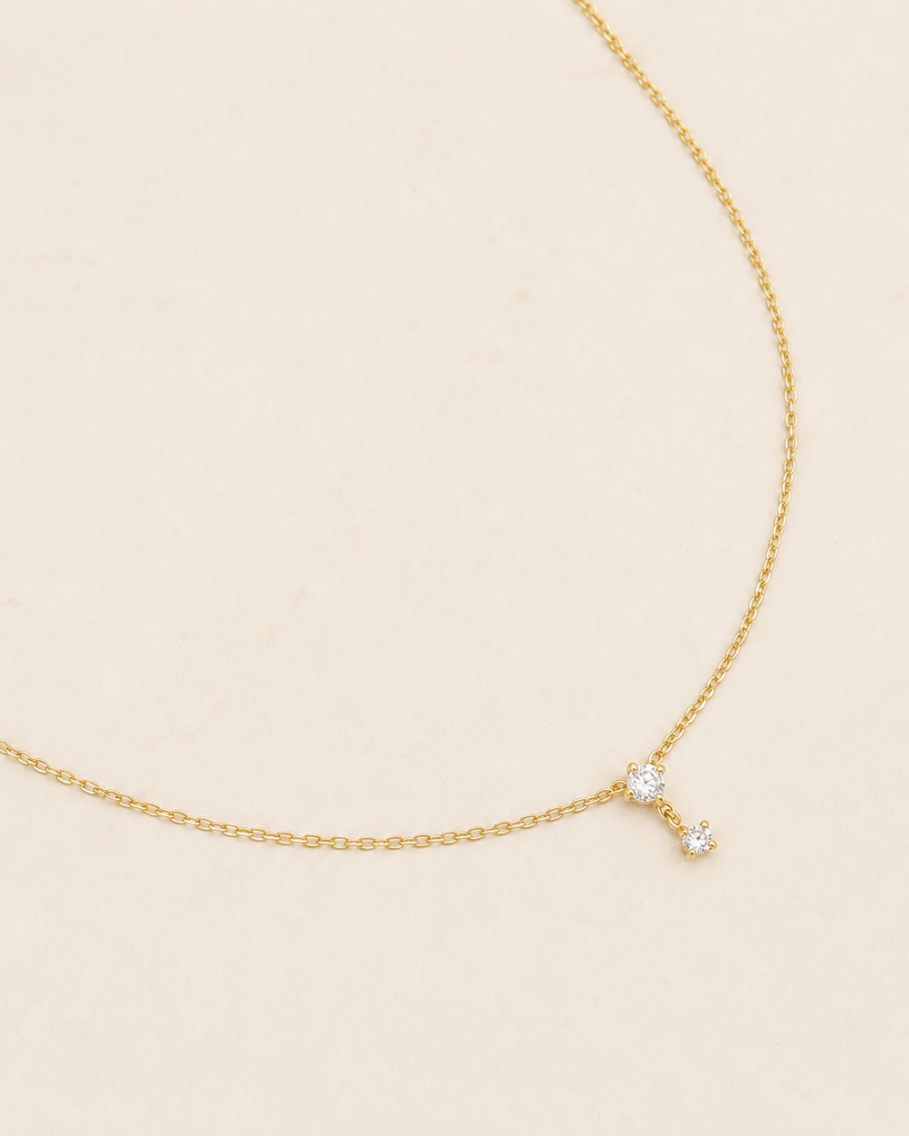 Collier double strass élégant en acier STRASS