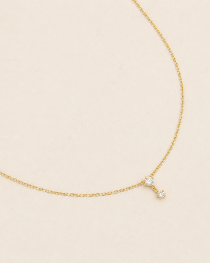Collier double strass élégant en acier STRASS
