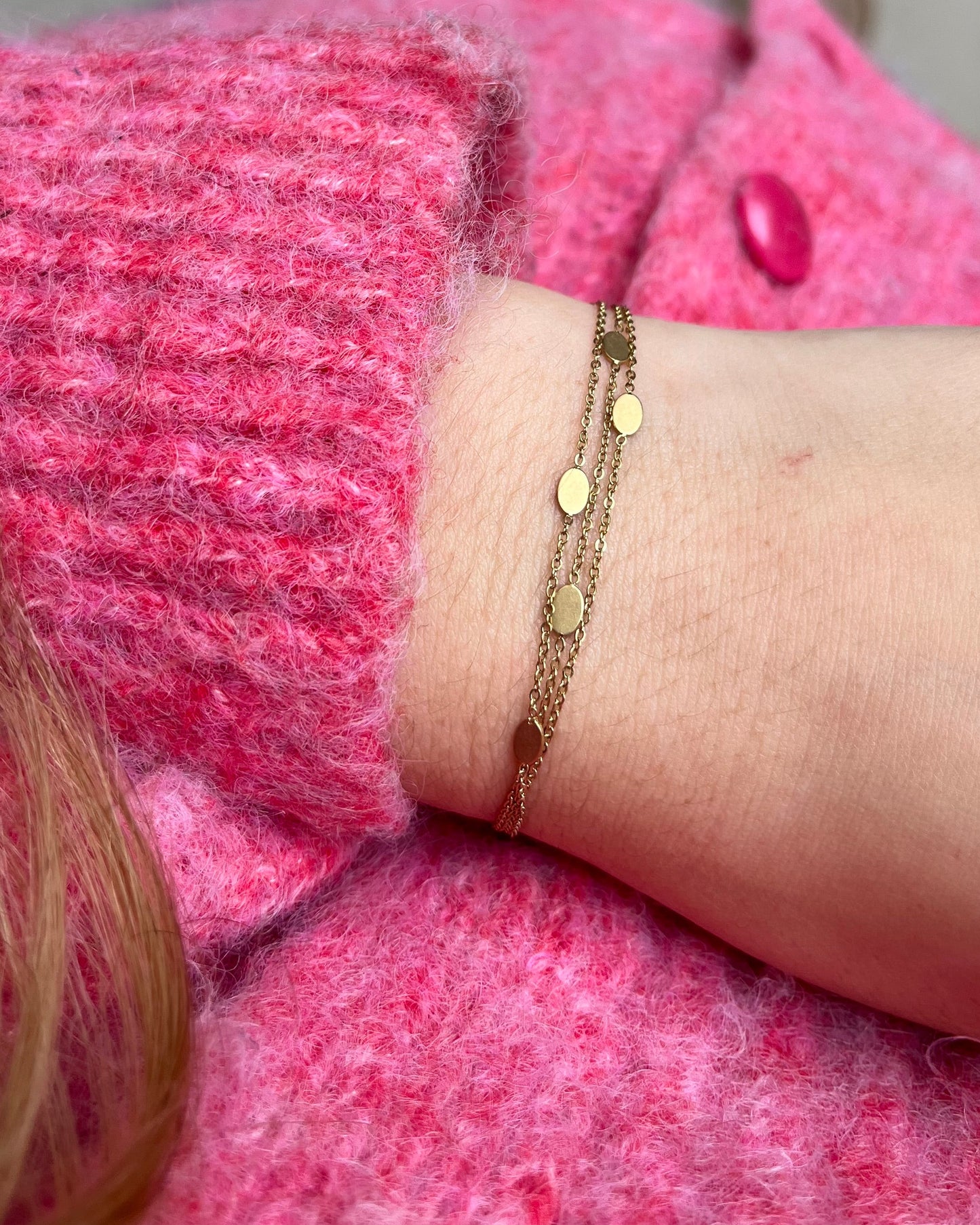 Bracelet multirang pampille doré MALOU