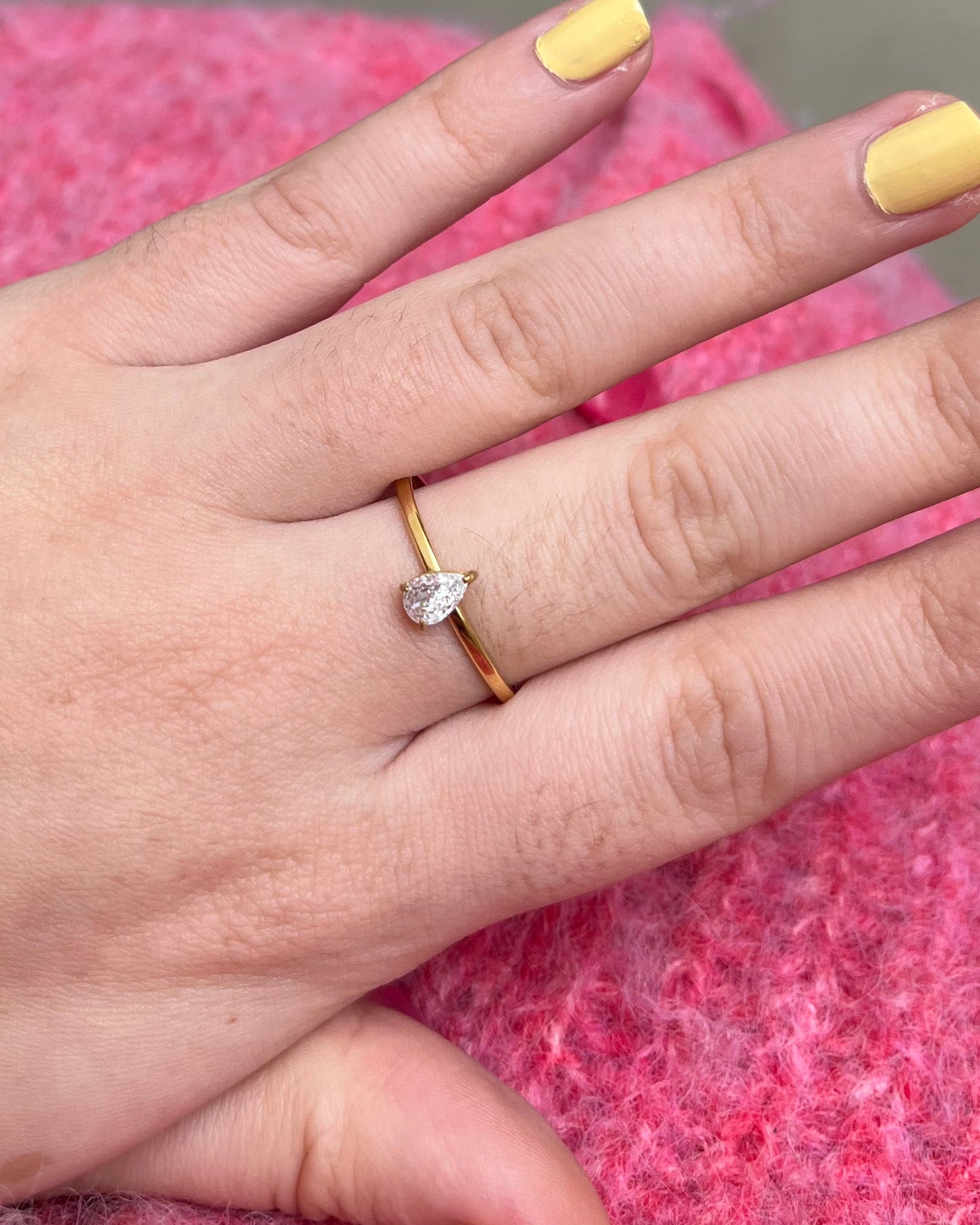 Bague avec goutte strass Acier inoxydable KELLY