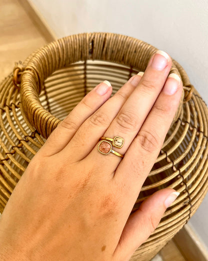 Bague double en pierres naturelles DELIA