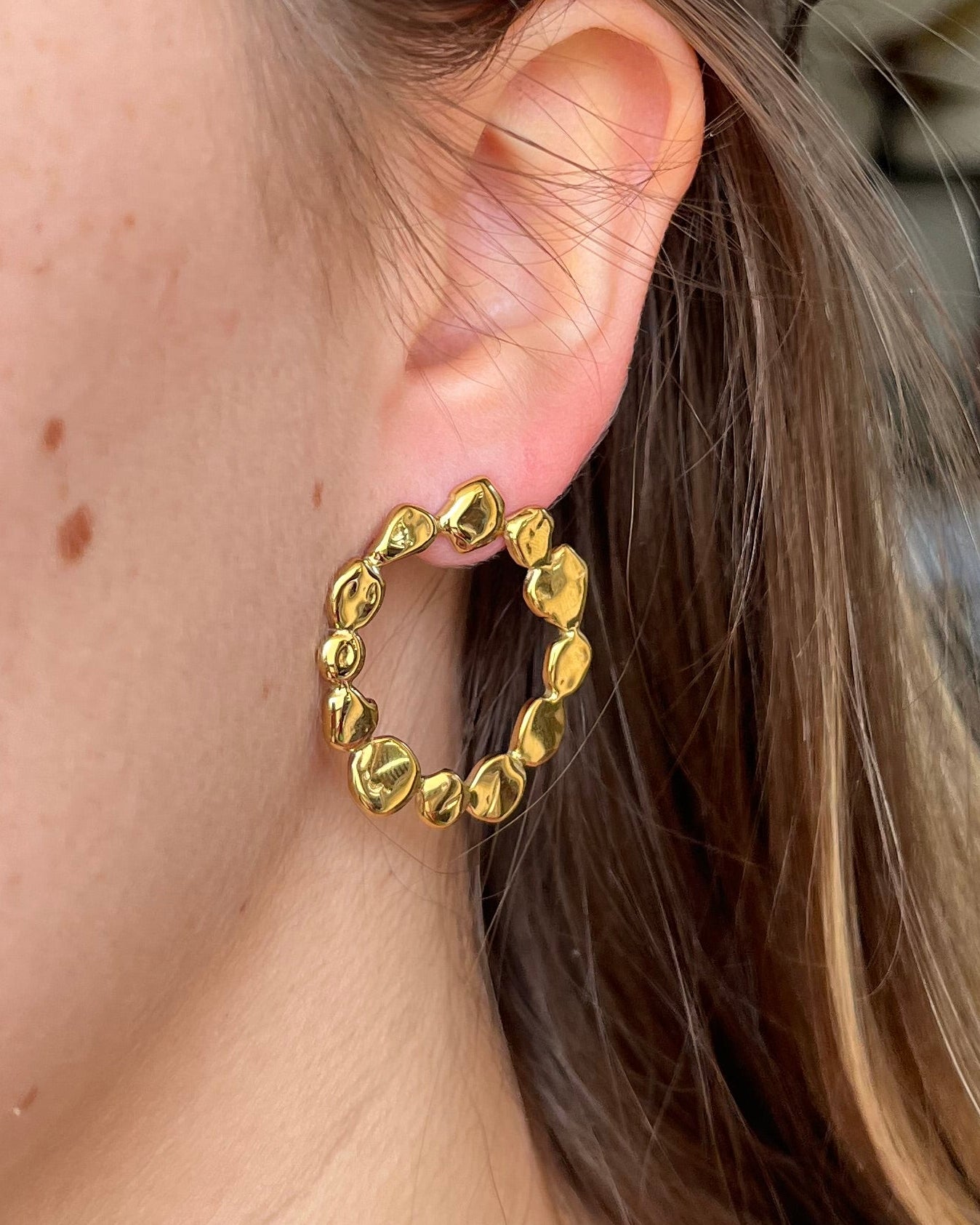 Boucles d'oreilles rondes cercles élégantes en acier inoxydable CHIARA