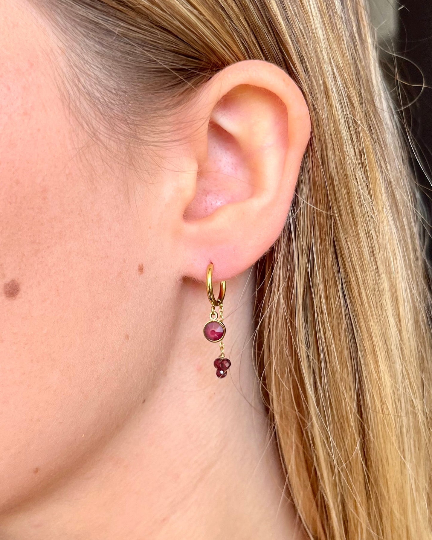 Créoles pierres naturelles et cristaux Swarovski® SOLY