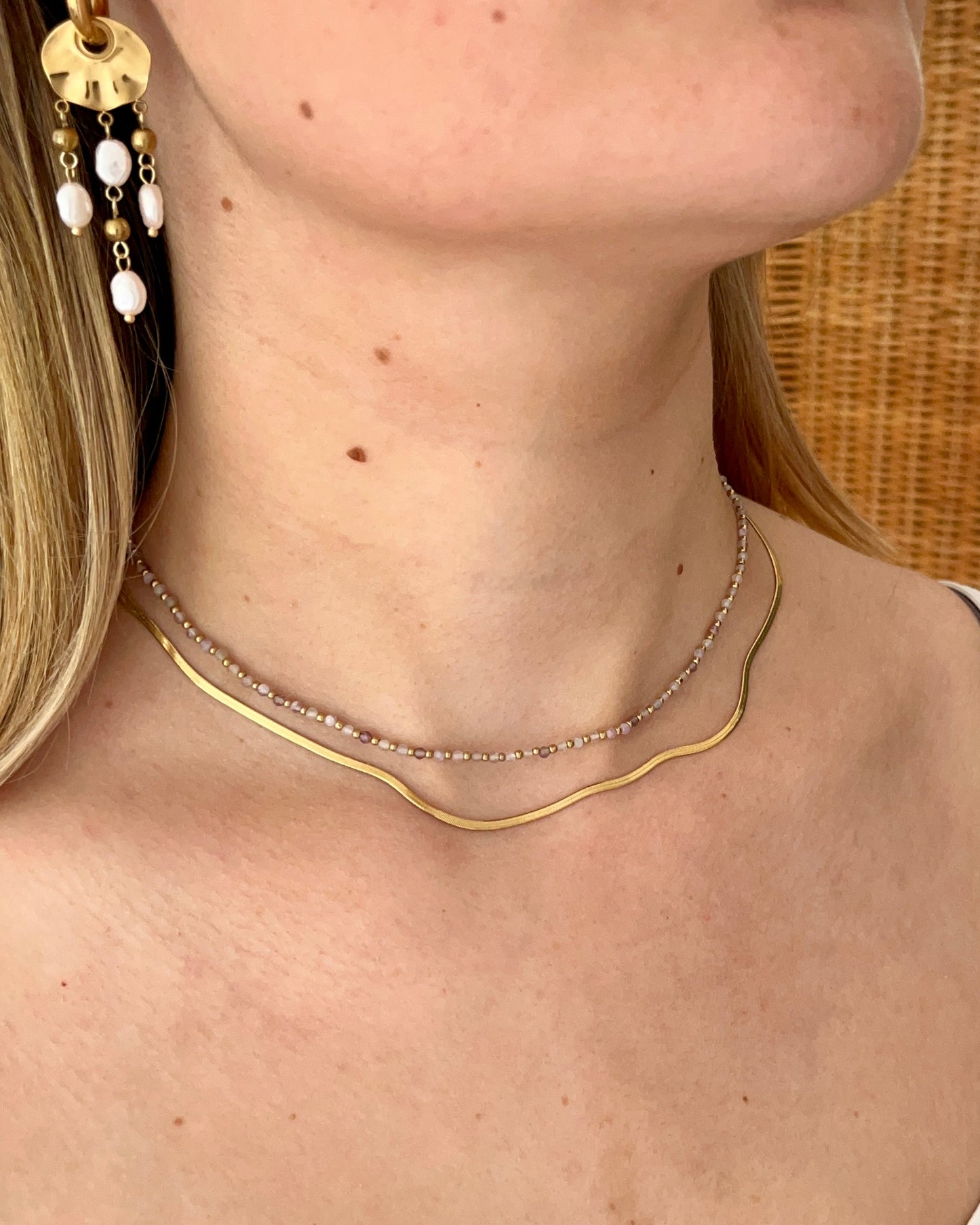 Collier double pierres naturelles ROSALIE