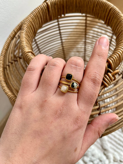 Bague trio pierres naturelles HALLY