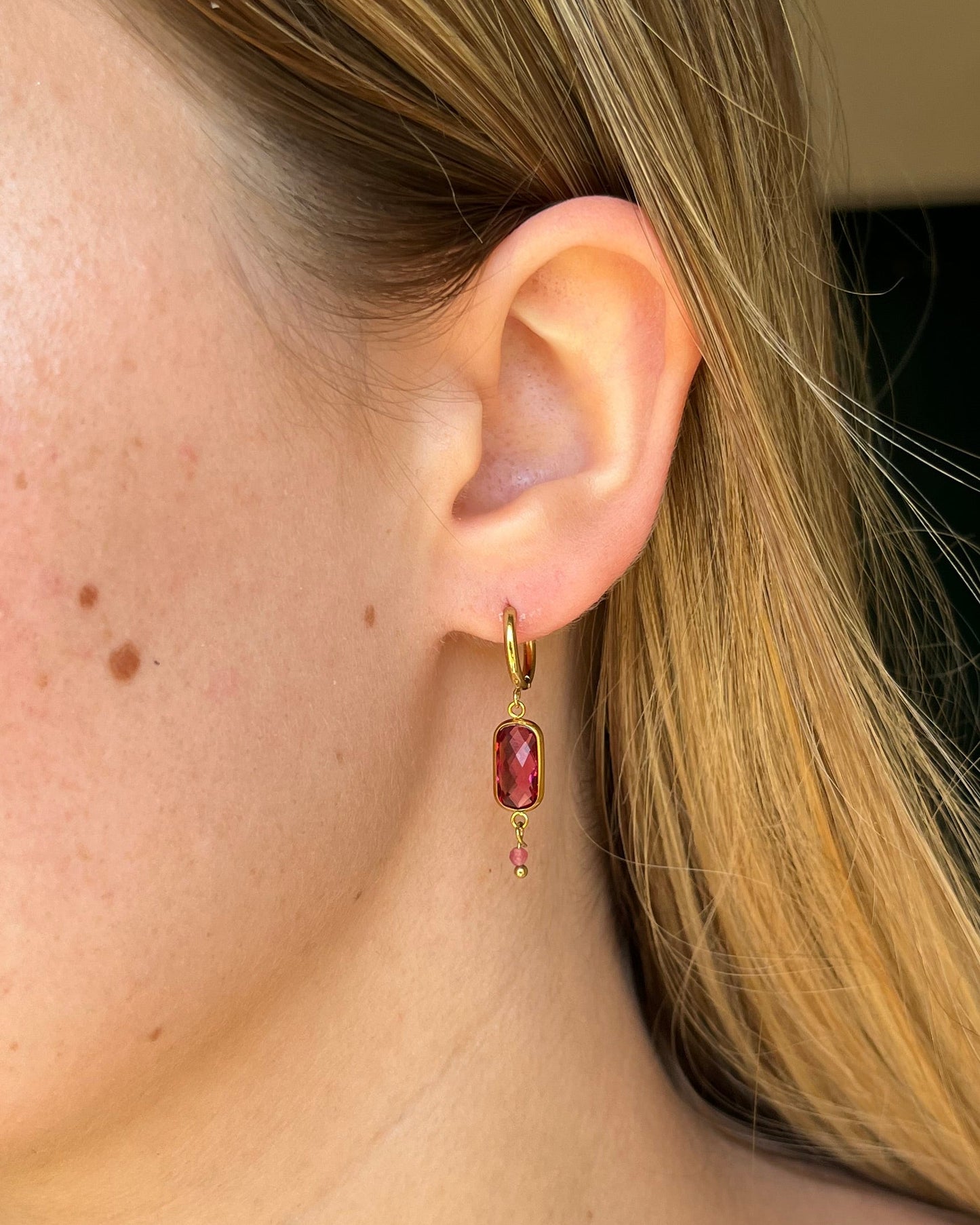 Boucles d'oreilles cristal et pierre CLAIRE