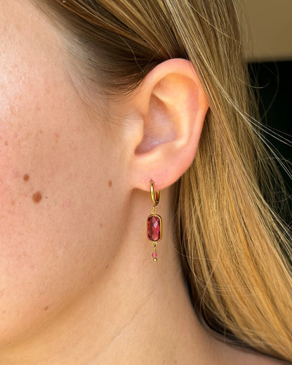 Boucles d'oreilles cristal et pierre CLAIRE