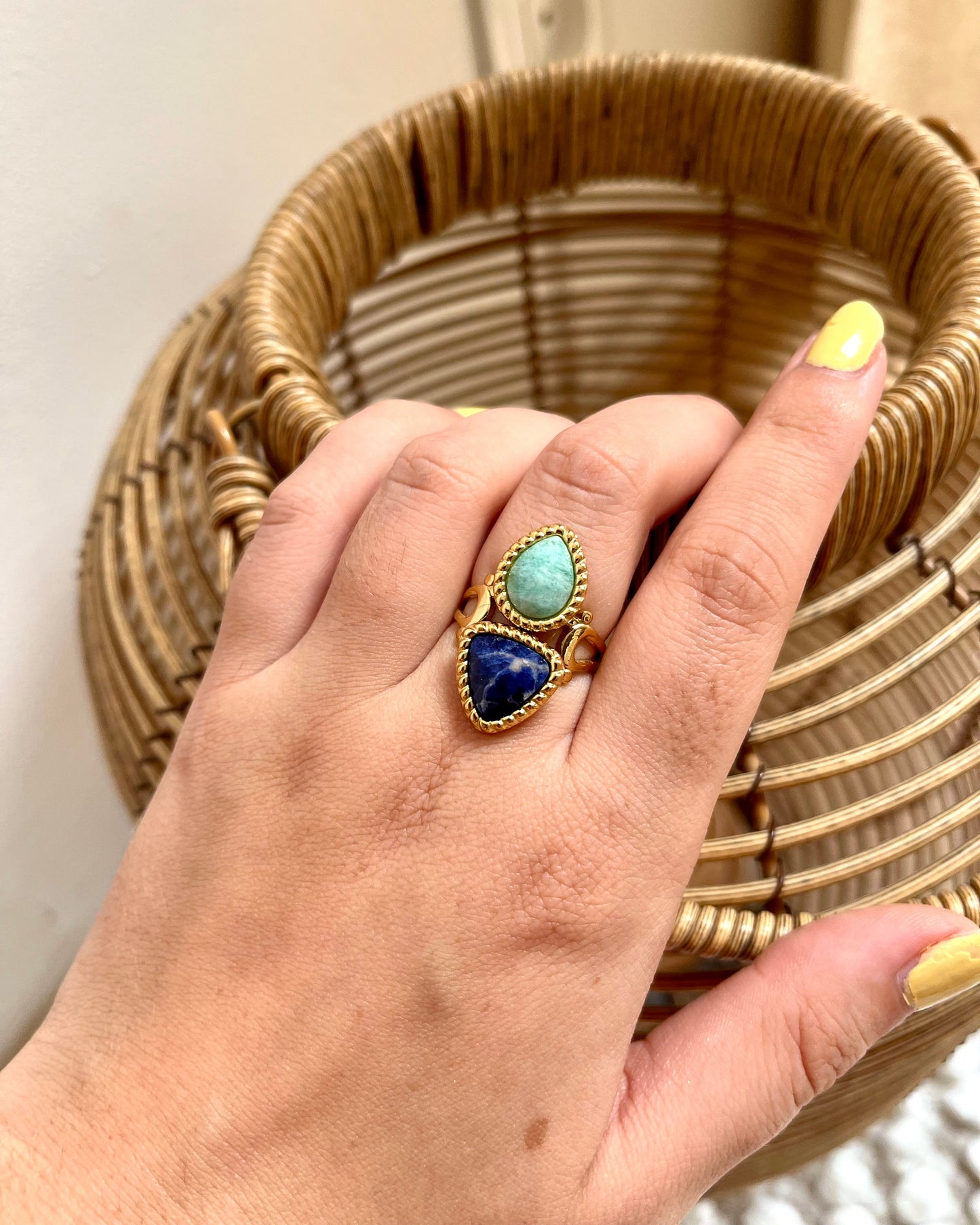 Bague double en pierres naturelles MAYARI