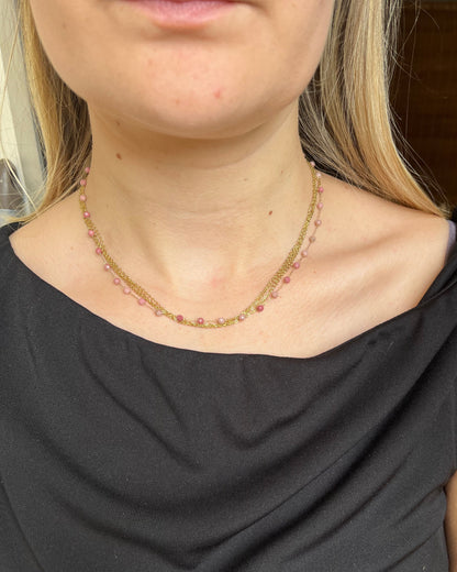 Collier multirang et pierres naturelles CINDY