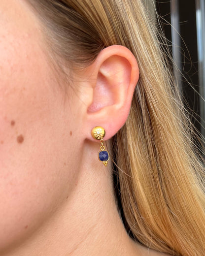 Boucles d'oreilles pierre naturelle et rond LOLITA