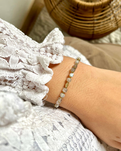 Bracelet en pierres naturelles cubiques CLEMENCE