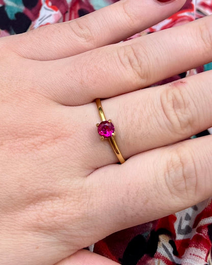 Bague strass rose Alliance Acier inoxydable ANNE