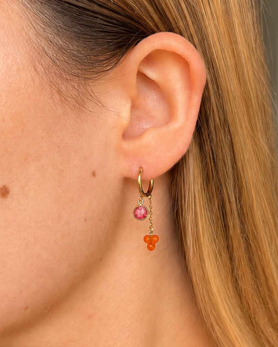 Créoles pierres naturelles et cristaux Swarovski® SOLY